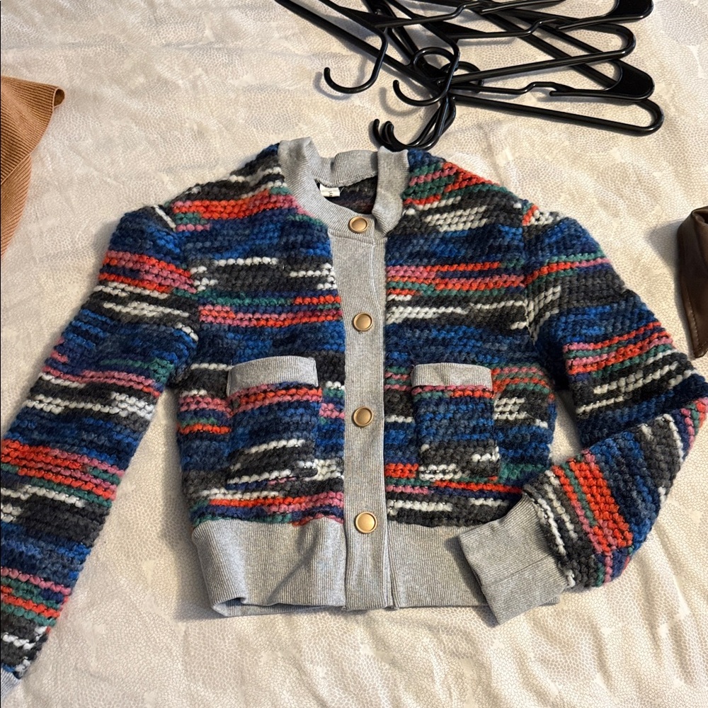 Zara Multicolor Knit Blazer with Gray Accents